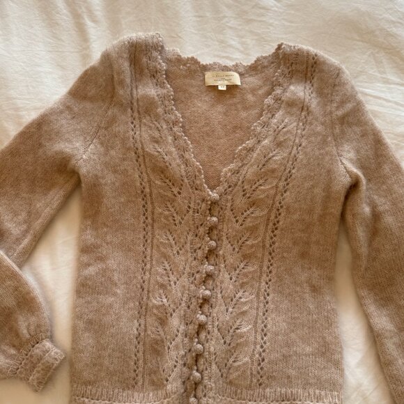 sezane cream/beige lace wool caridan - Picture 4 of 4